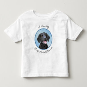 Camiseta Infantil Pintura De Retriever Revestida Curly - Arte De Cão