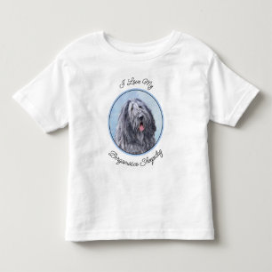 Camiseta Infantil Pintura de Sheepdog Bergamasco - Cachorro Original