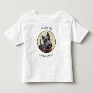 Camiseta Infantil Pintura de Terrier escocês - Arte de cão original