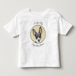 Camiseta Infantil Pintura de Toy Fox Terrier - Arte de Cachorro Orig