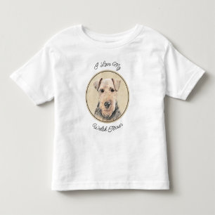 Camiseta Infantil Pintura de Welsh Terrier - Arte de Cachorro Origin