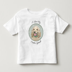Camiseta Infantil Pintura do Cocker Spaniel Buff - Arte Original par