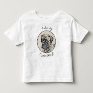 Camiseta Infantil Pintura do Mastiff Inglês (Brindle) - Arte Canina
