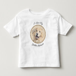 Camiseta Infantil Pintura do ouro Retriever - Arte Cachorra Original
