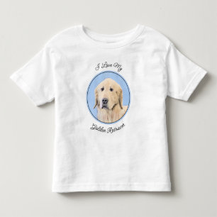 Camiseta Infantil Pintura do ouro Retriever - Arte Cachorra Original