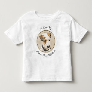 Camiseta Infantil Pintura do Terrier Parson Jack Russell - Arte Cani