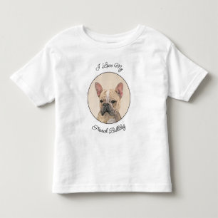 Camiseta Infantil Pintura em Bulldog Francês (Sable) - Pintura Origi