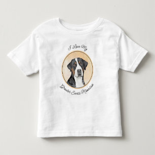 Camiseta Infantil Pintura em Cachorro na Grande Montanha Suíça - Art