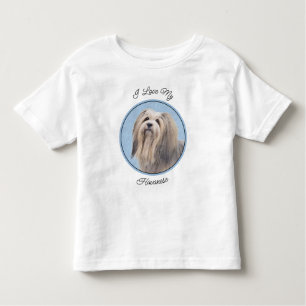Camiseta Infantil Pintura em Havanês (Prata) - Arte Canina Original