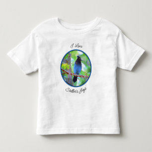 Camiseta Infantil Pintura em Jay de Steller - Arte original sobre pá