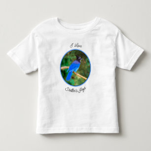 Camiseta Infantil Pintura em Jay de Steller - Arte original sobre pá