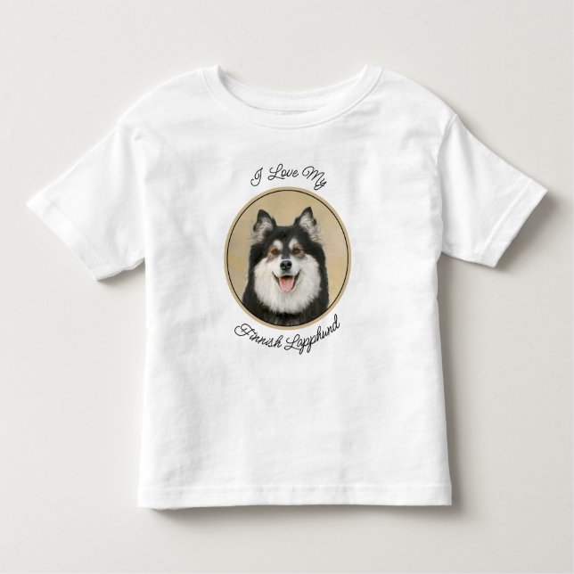 Camiseta Infantil Pintura em Lapfund Finlandês - Arte Cachorra Origi (Frente)