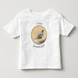 Camiseta Infantil Pintura em Quail de Gambrel — Arte original sobre