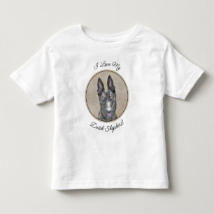 Camiseta Infantil Pintura em Shepherd Holandês - Arte em Cachorro Or