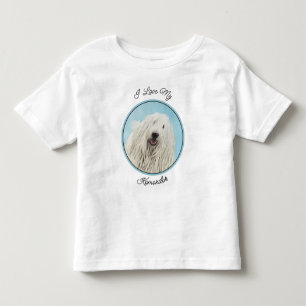 Camiseta Infantil Pintura Komondor - Arte Cachorra Original