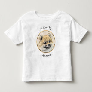 Camiseta Infantil Pintura Pomeraniana (Laranja) - Arte Canina Origin