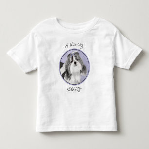 Camiseta Infantil Pintura Shih Tzu - Arte Cachorosa Original