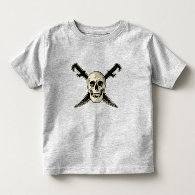 Camiseta Infantil Pirata (Caveira) - Toddler Fine Jersey T-Shirt (Frente)