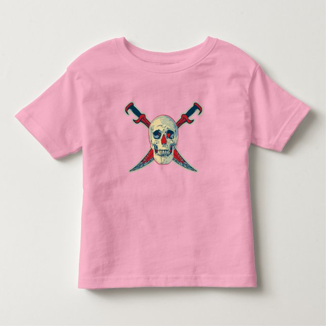 Camiseta Infantil Pirata (Caveira) - Toddler Fine Jersey T-Shirt (Frente)
