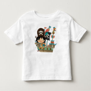 Camiseta Infantil Pirata e navio de pirata