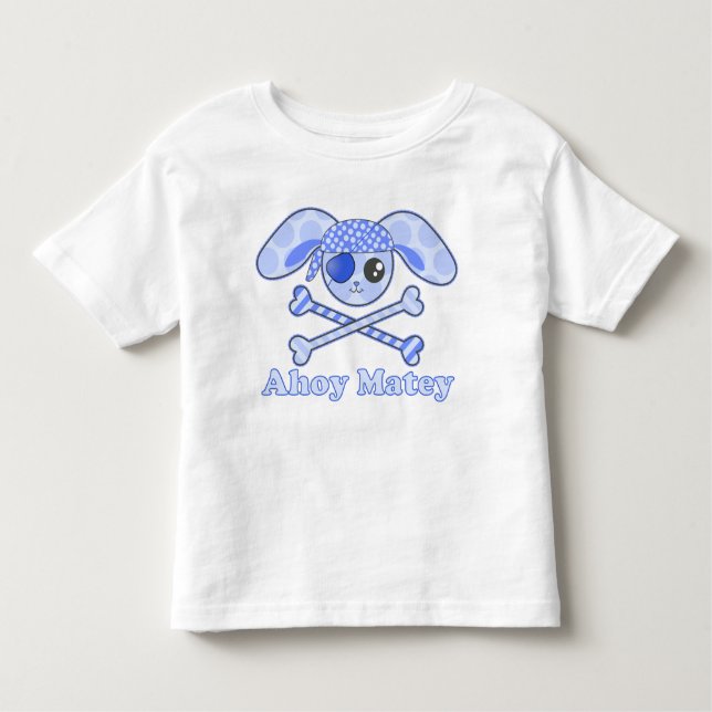 Camiseta Infantil Pirate Blue Kawaii Bunny (Frente)