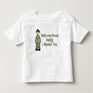 Camiseta Infantil Pirralho Home bem-vindo do exército do pai (filha)