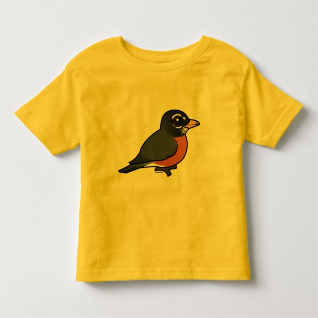 Camiseta Infantil Pisco de peito vermelho do americano de Birdorable (Frente)