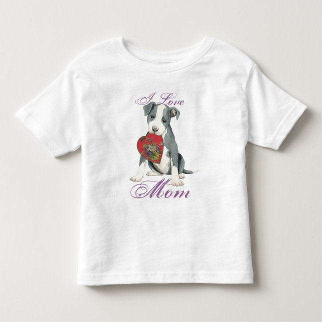 Camiseta Infantil Pit Bull Heart Mãe (Frente)