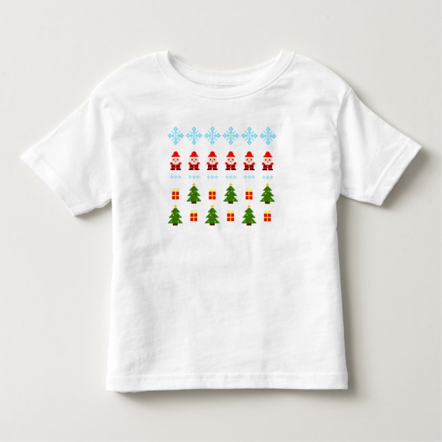 Camiseta Infantil Pixel Art Natal (Frente)