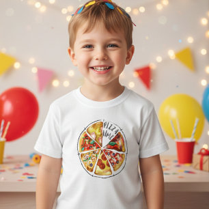 Camiseta Infantil Pizza de aquarela personalizada