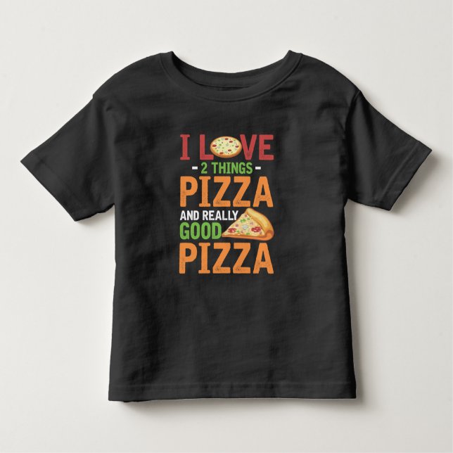 Camiseta Infantil Pizza de Comida Rápida Fatia de Folha (Frente)