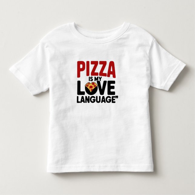 Camiseta Infantil Pizza é a minha língua de amor (Frente)