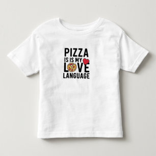 Camiseta Infantil Pizza é a minha língua de amor