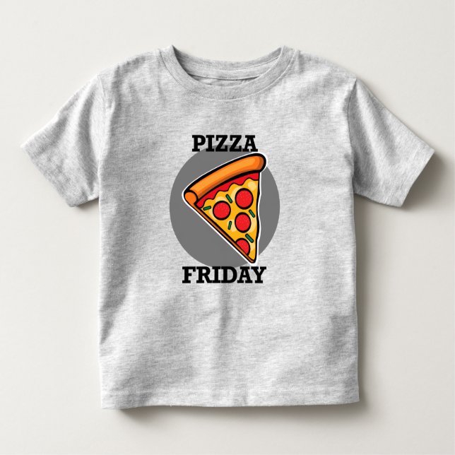 Camiseta Infantil Pizza Friday Design - Toddler Fine Jersey T-Shirt (Frente)
