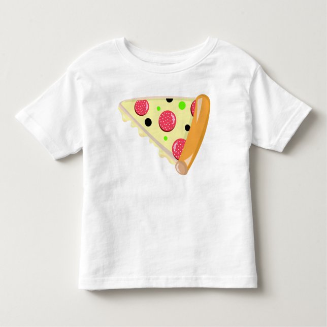 Camiseta Infantil Pizza Slice Dia de os pais Toddler White T-Shirt (Frente)