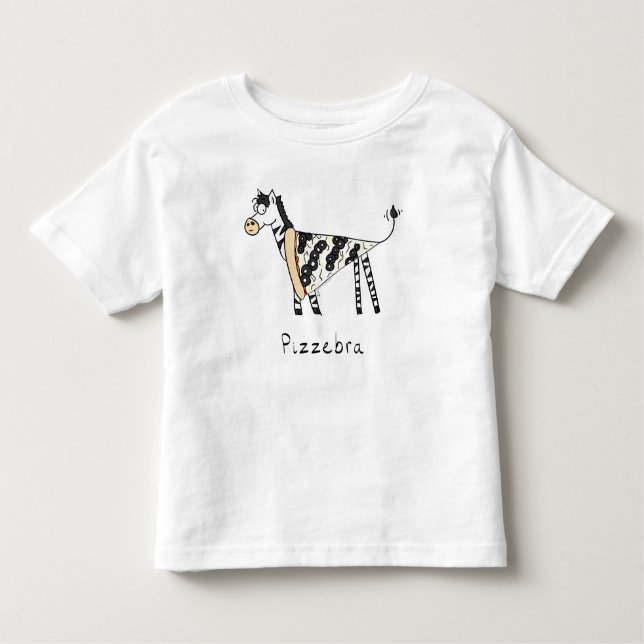 Camiseta Infantil Pizzebra Pizza Zebra Toddler's Toddler (Frente)