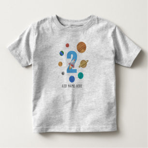 Camiseta Infantil Planeta do sistema solar do segundo aniversário