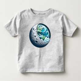 Camiseta Infantil Planeta Terra e Sua Lua: Unisex Maravilha Celestia
