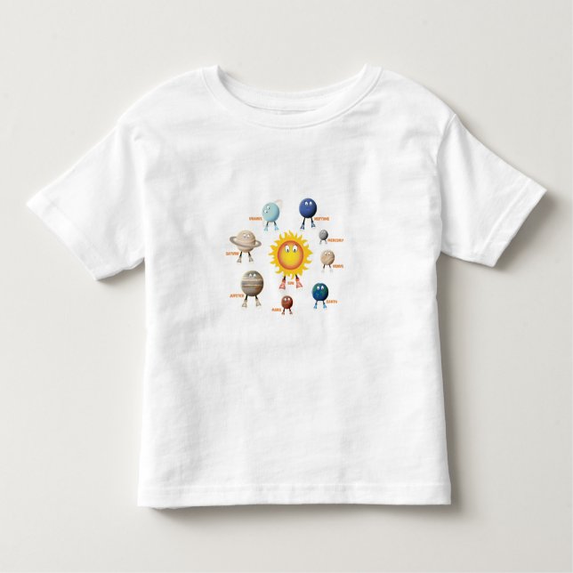 Camiseta Infantil Planetas e Sistema Solar (Frente)
