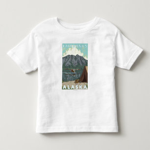 Camiseta Infantil Plano de Bush & pesca - Fairbanks, Alaska