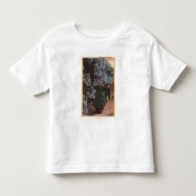 Camiseta Infantil Planta de CaliforniaWisteria na flor (Frente)