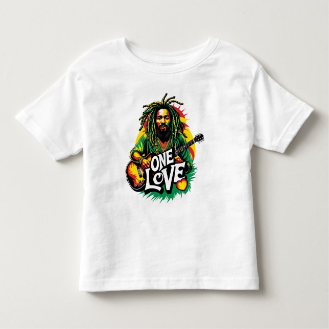 Camiseta Infantil Playera One Love el Rey del Reggae (Frente)