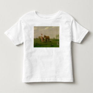 Camiseta Infantil Ploughing no primavera, 1820s