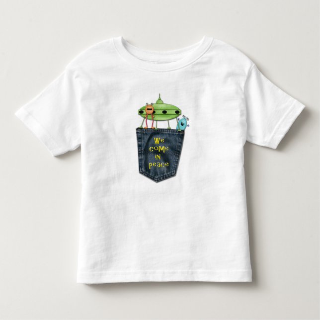 Camiseta Infantil Pocket Peek-a-Boo - Vimos Em Aliens De Paz (Frente)