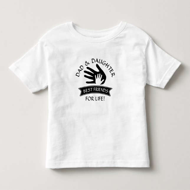 Camiseta Infantil Pode Editar Texto, Filha de Pai, Melhores Amigos,  (Frente)