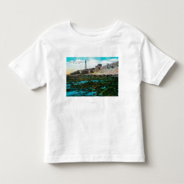 Camiseta Infantil Point Loma e farol na maré baixa (Frente)