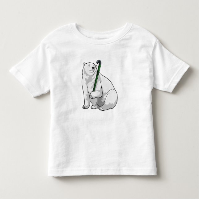 Camiseta Infantil Polar bear at Hockey with Hockey stick (Frente)