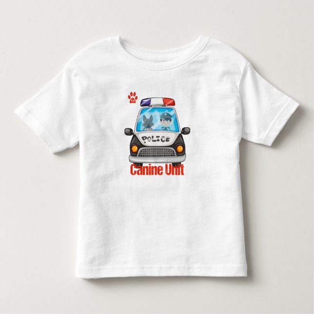 Camiseta Infantil Polícia da unidade e cão de polícia caninos no (Frente)