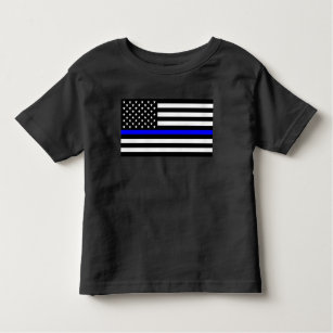 Camiseta Infantil Polícia de Linha Azul Thin Policial Bandeira Ameri