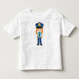Camiseta Infantil Polícia, Policial, Policial, Cabelo Laranja
